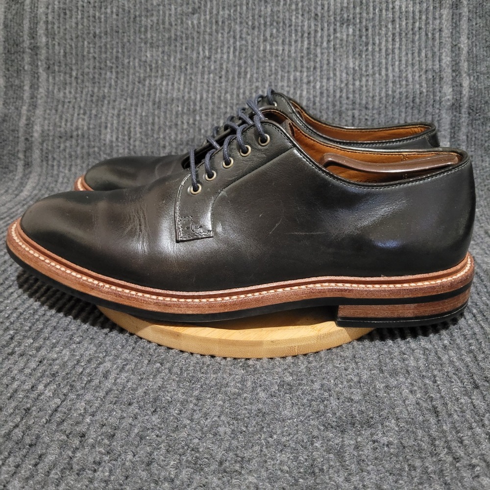 Grant Stone Plain Toe Blucher Shoes Men's 11.5D Black Goodyear Welt Derby 42307 - Picture 5 of 12